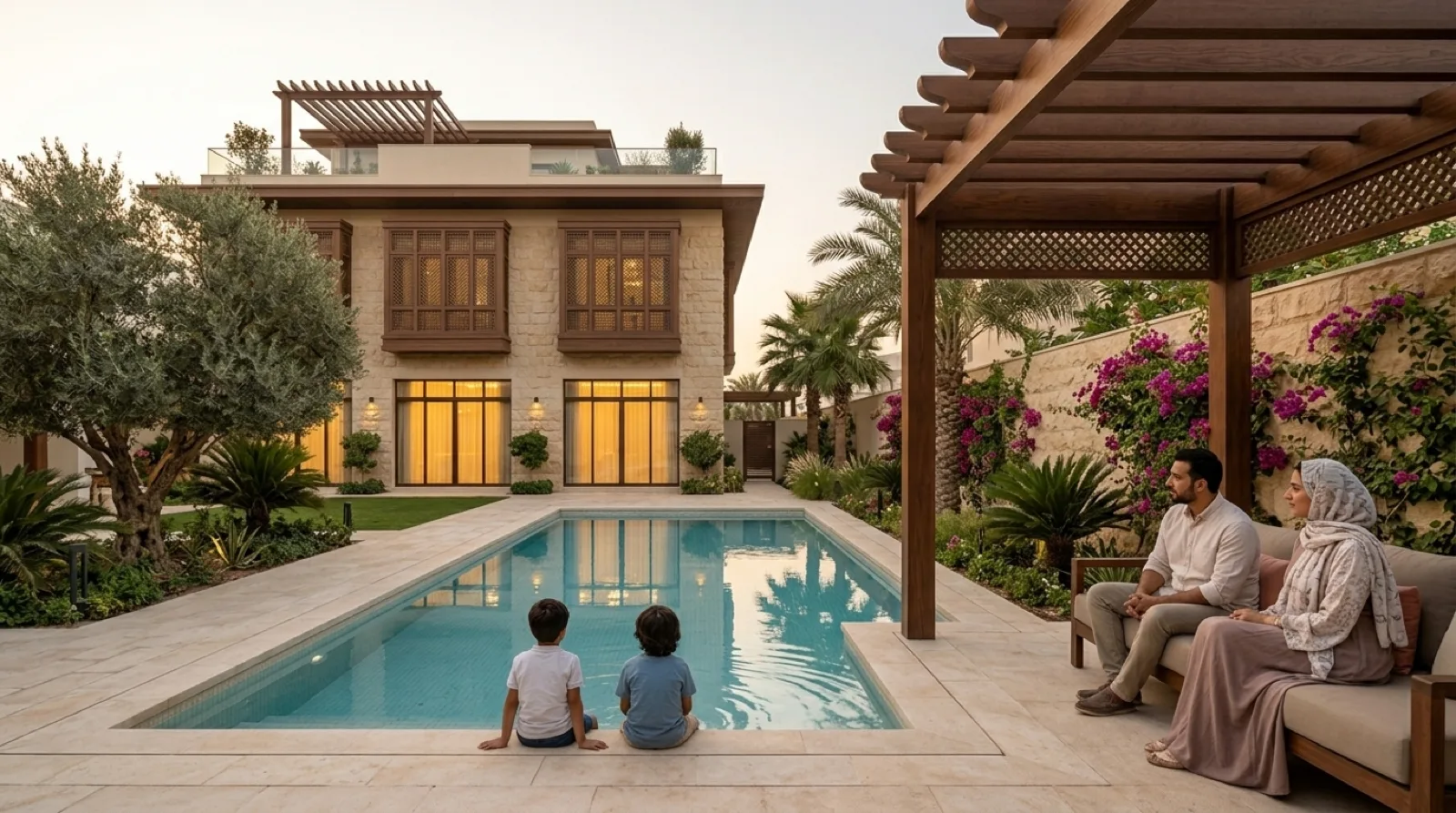 Garden and pool