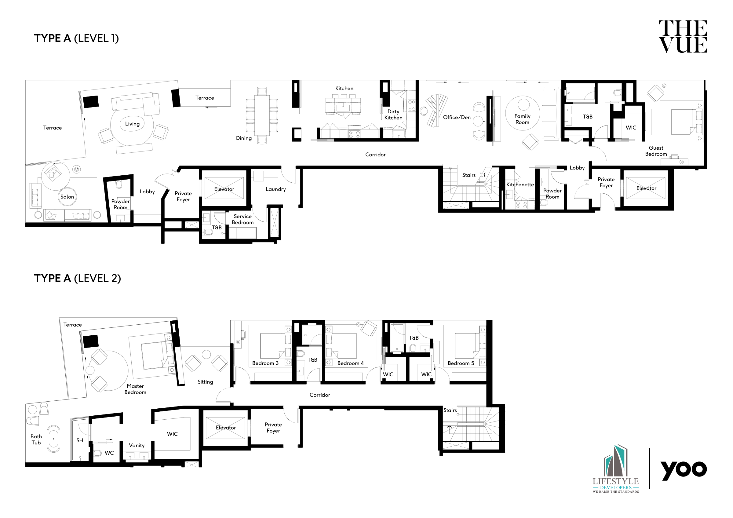 Site plan — نموذج A — مستويان