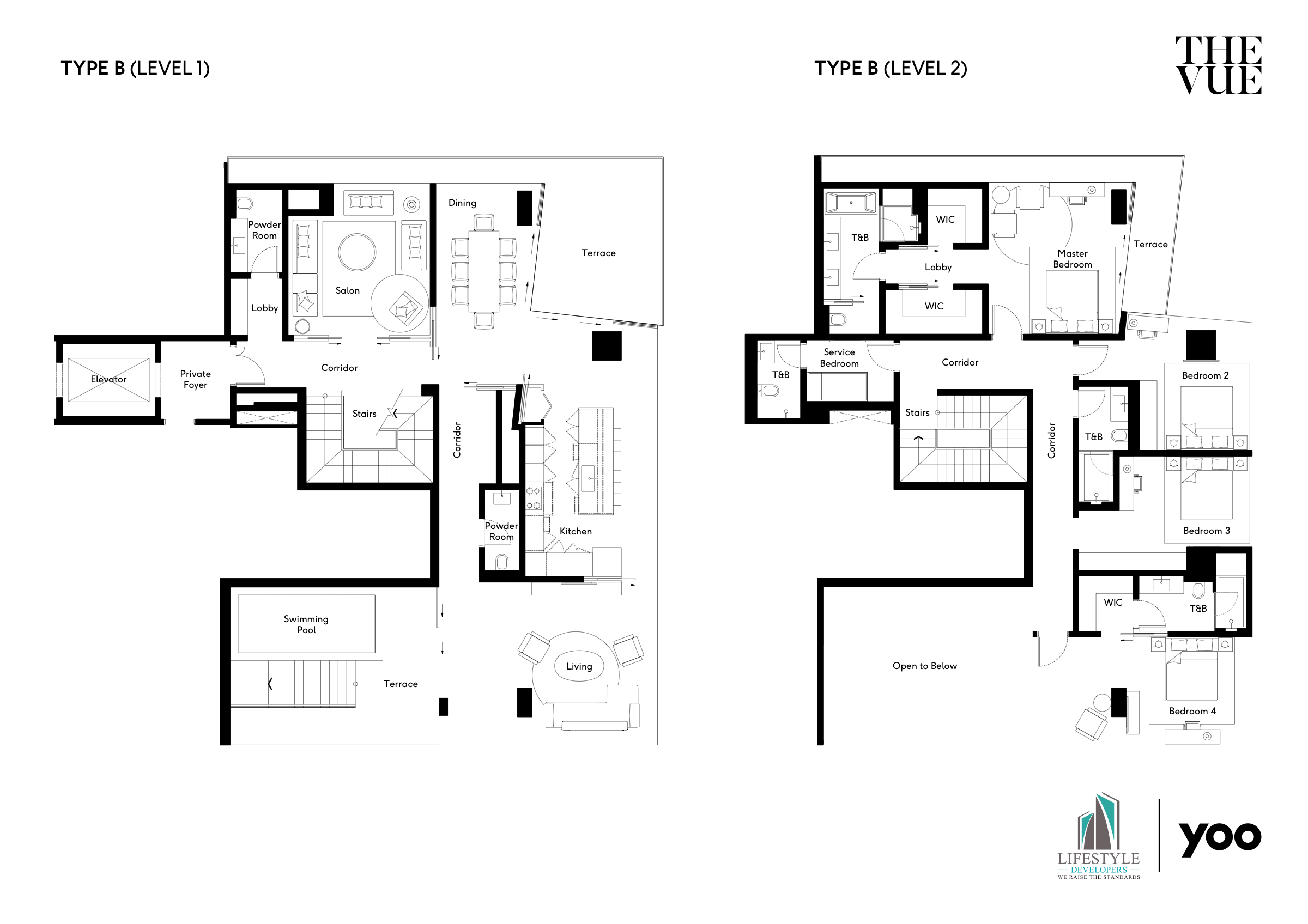 Site plan — نموذج B — مستويان